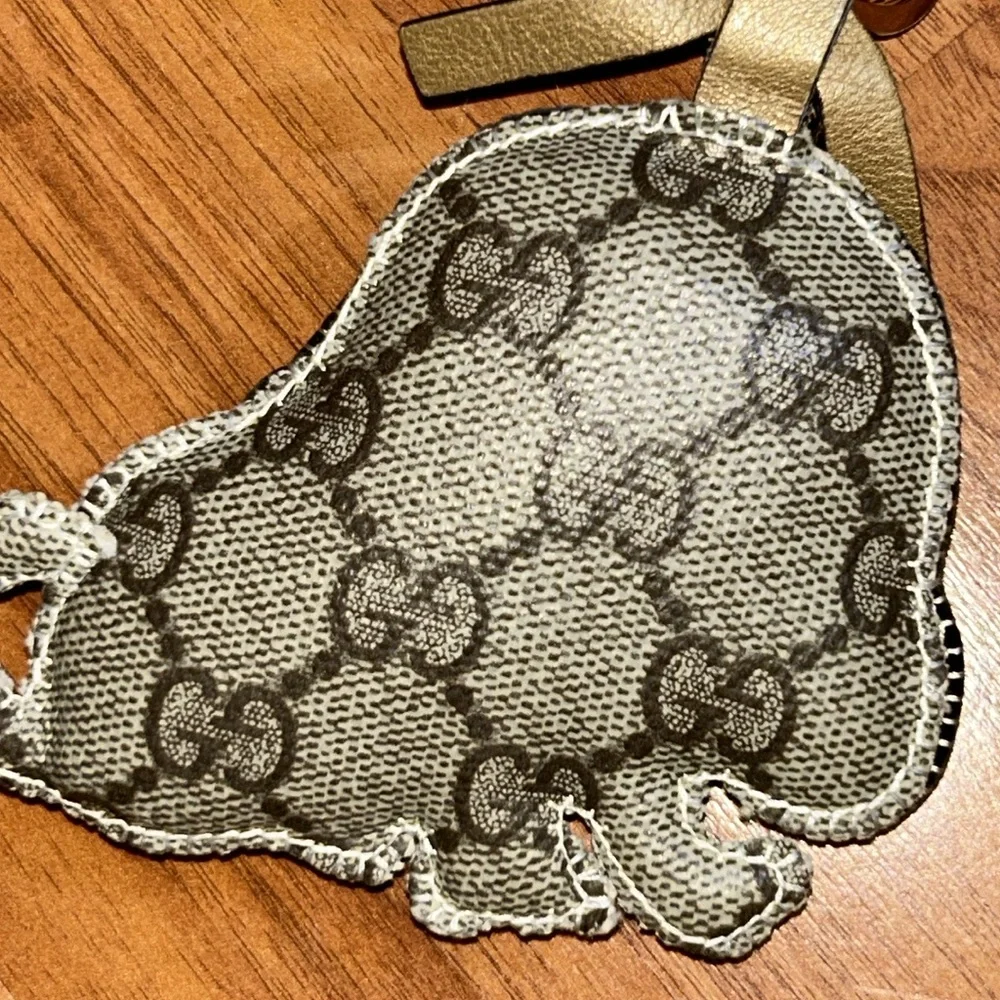 Authentic Gucci Dog GG Coated Canvas Bag Charm /Keychain / Keyring